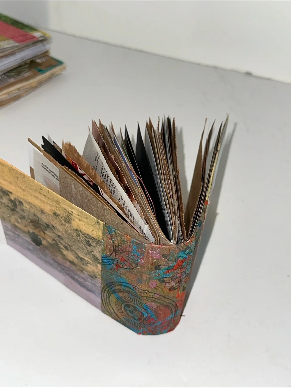 Set of 4 Handmade Mini Junk Journals— Green, Blue & Teal Accents